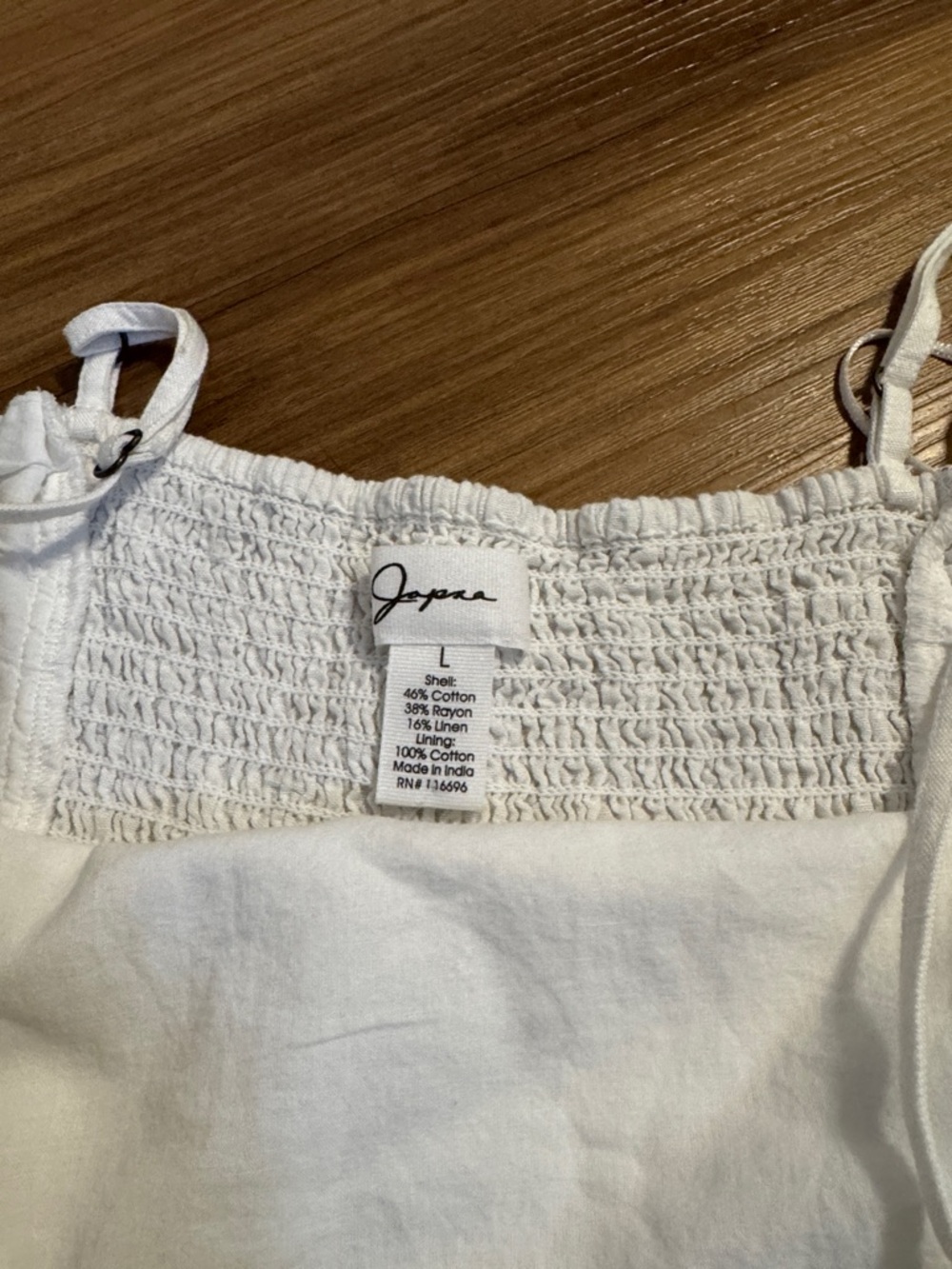 NWT Japna White Smocked Spaghetti Strap Mini - Picture 3 of 6
